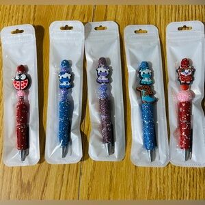 NEW Sparkly Handmade Pen with Fun Characters